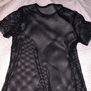 Black Fishnet Mesh Dress